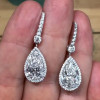 4ct Pear Cut White Sapphire Drop Earrings in Sterling Silver