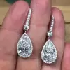 4ct Pear Cut White Sapphire Drop Earrings in Sterling Silver