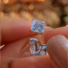 11ctw Princess Cut White Sapphire Stud Earrings