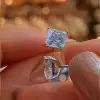 11ctw Princess Cut White Sapphire Stud Earrings
