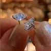 11ctw Princess Cut White Sapphire Stud Earrings