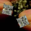 11ctw Princess Cut White Sapphire Stud Earrings