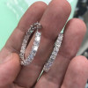 6.5ctw Princess Cut White Sapphire Hoop Earrings