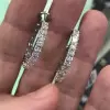 6.5ctw Princess Cut White Sapphire Hoop Earrings
