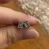 1ct Baguette Half-bezel  Stud Earrings