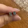 1ct Baguette Half-bezel  Stud Earrings