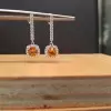 Handmade 1.25 Ct Cushion Cut 925 Silver Dangle Earrings