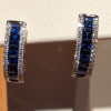 4.5ct Princess Cut Blue Sapphire Hoop Earring