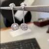 3ct Cushion Cut White Sapphire Drop Earrings