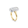5ct Bezel-setting Emerald Cut Two Tone Engagement Ring