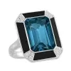 8.4ct Emerald Cut London Blue Topaz Engagement Ring
