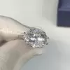 4ct Three-stone Oval Cut White Sapphire Engagement Ring