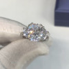 4ct Three-stone Oval Cut White Sapphire Engagement Ring
