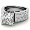 Princess Cut White Sapphire Engagement Ring