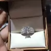 4ct Princess Cut White Sapphire Engagement Ring