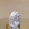 7.35ctw Asscher Cut White Sapphire Eternity Band