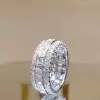 7.35ctw Asscher Cut White Sapphire Eternity Band