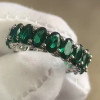 10ctw Oval Cut Emerald and Sapphire Eternity Ring