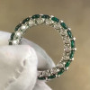 10ctw Oval Cut Emerald and Sapphire Eternity Ring