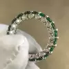 10ctw Oval Cut Emerald and Sapphire Eternity Ring