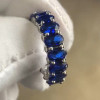 10ctw Oval Cut Emerald and Sapphire Eternity Ring