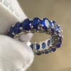 10ctw Oval Cut Emerald and Sapphire Eternity Ring