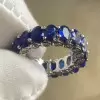 10ctw Oval Cut Emerald and Sapphire Eternity Ring