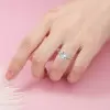 Round Cut White Sapphire Engagement Ring