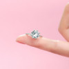 Round Cut White Sapphire Engagement Ring