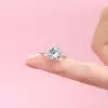 Round Cut White Sapphire Engagement Ring