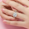 Handmade 3.5 CT Cushion Cut Halo Sterling Silver Ring