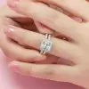 Handmade 3.5 CT Cushion Cut Halo Sterling Silver Ring