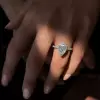 3ct Pear Cut White Sapphire Engagement Ring