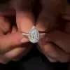 3ct Pear Cut White Sapphire Engagement Ring
