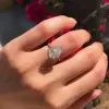 Handmade Rose Gold Pear Cut Halo Sterling Silver Ring