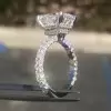 Handmade 5 Ct Radiant Cut Double Under Halo Sterling Silver Ring