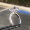 Handmade 5 Ct Radiant Cut Double Under Halo Sterling Silver Ring