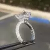 Handmade 5 Ct Radiant Cut Double Under Halo Sterling Silver Ring