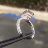 Handmade 5 Ct Radiant Cut Double Under Halo Sterling Silver Ring