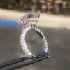 Handmade 5 Ct Radiant Cut Double Under Halo Sterling Silver Ring