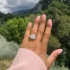 Handmade Round Cut Halo Sterling Silver Ring