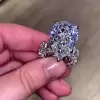 12ct Pear Cut White Sapphire Engagement Ring