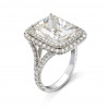 Handmade 5.0 CT Cushion Cut Double Halo Engagement Ring in Sterling Silver