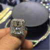Handmade 5.0 CT Cushion Cut Double Halo Engagement Ring in Sterling Silver