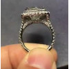 Handmade 5.0 CT Cushion Cut Double Halo Engagement Ring in Sterling Silver