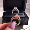 Handmade Rose Gold Round Cut Hidden Hearts Sterling Silver Ring