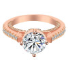 Handmade Rose Gold Round Cut Hidden Hearts Sterling Silver Ring