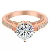 Handmade Rose Gold Round Cut Hidden Hearts Sterling Silver Ring