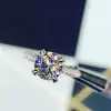 Handmade 1.0 Ct Solitaire Wrap Around Halo Round Cut Engagement Ring Sterling Silver