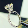 Handmade 1.0 Ct Solitaire Wrap Around Halo Round Cut Engagement Ring Sterling Silver